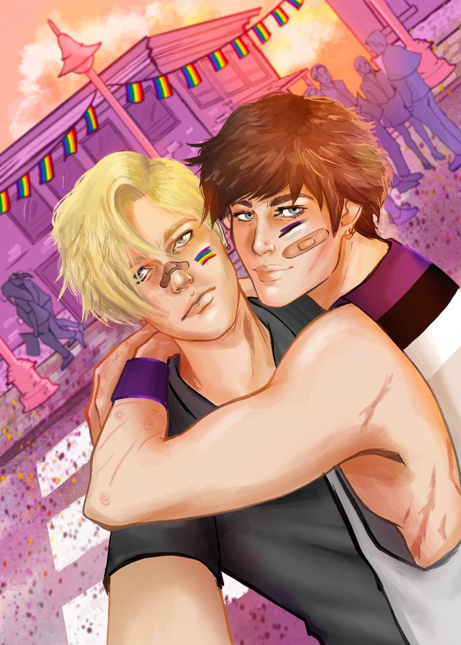 5x7 Inch Neil and Andrew at Pride AFTG Art Print LGBTQIA Bookish Gift All For the Game Foxhole Court Queer Gifts for Them Reader Gifts
