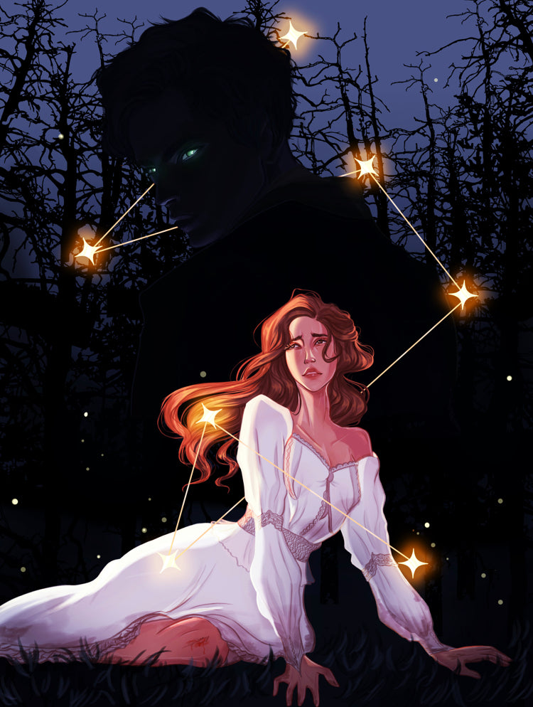 Addie and Luc 5x7 Inch Art Print Book Characters Bookish Gift For Her Best Friend Gift For Him The Invisible Life of Addie LaRue V E Schwab