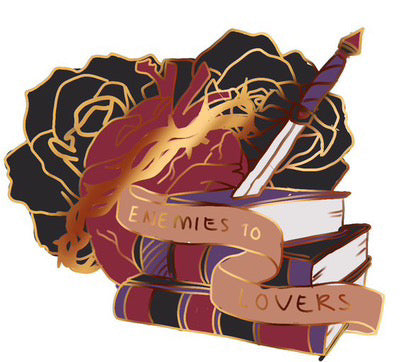 Enemies To Lovers Enamel Pin Book Lover Gifts For Reader Bookish Merch Book Trope Lapel Pin