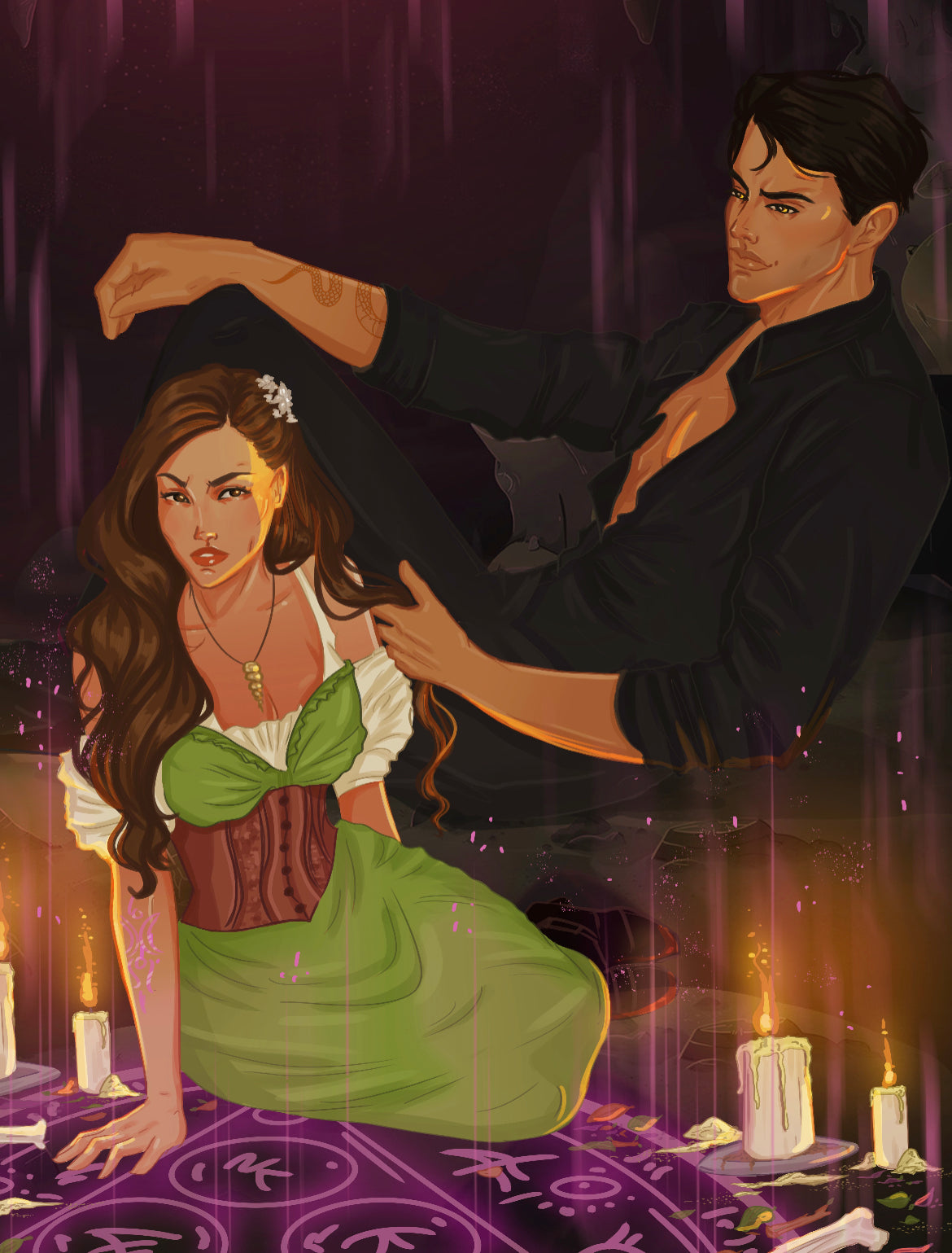 Emilia and Wrath 5x7 Inch Art Print Kingdom of the Wicked Fan Art Bookish Character Art Bookish Couples Reader Gift For Book Lover