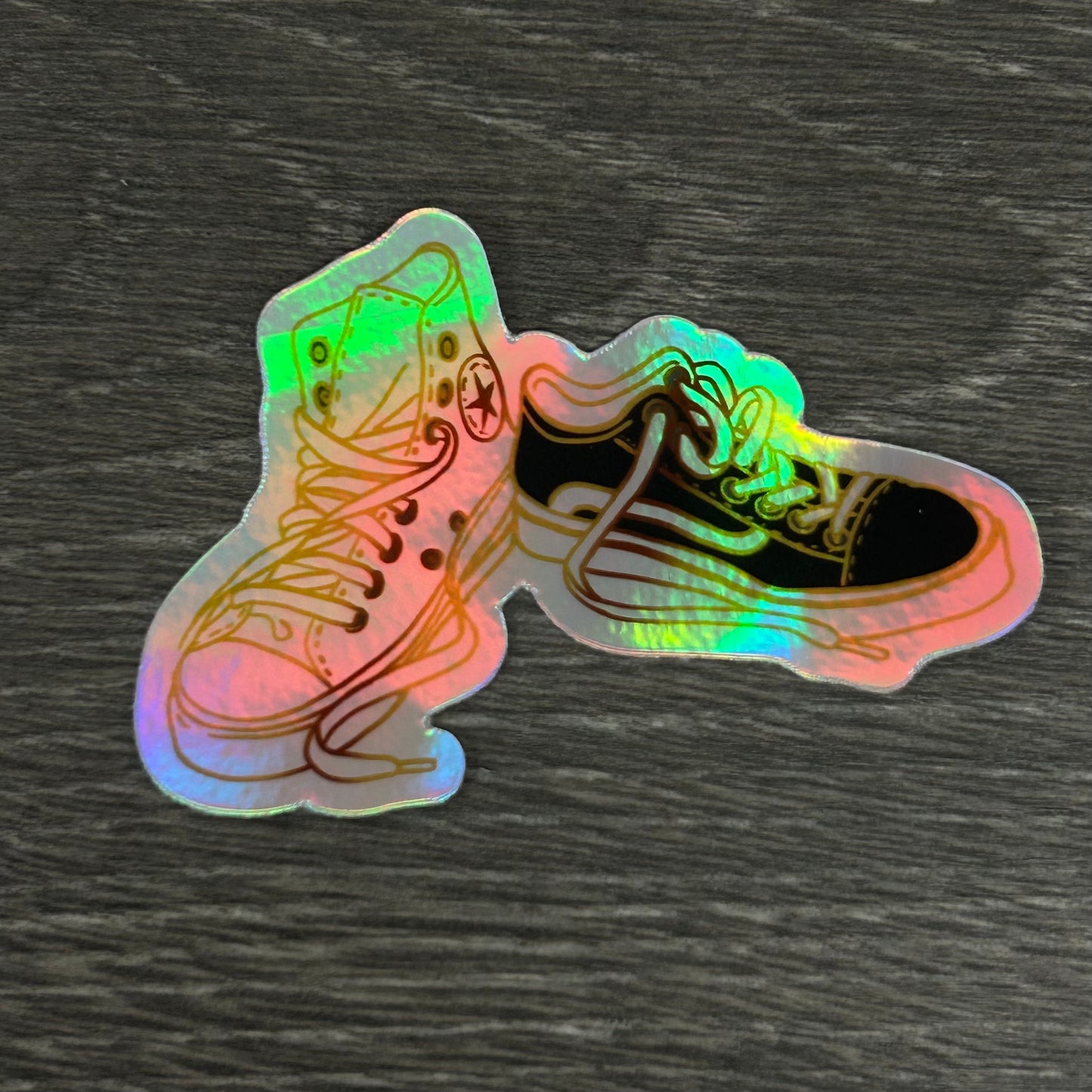 Boyfriend Shoes Nick and Charlie Holographic Vinyl Sticker Book Lover Graphic Novel LGBTQ Book Characters