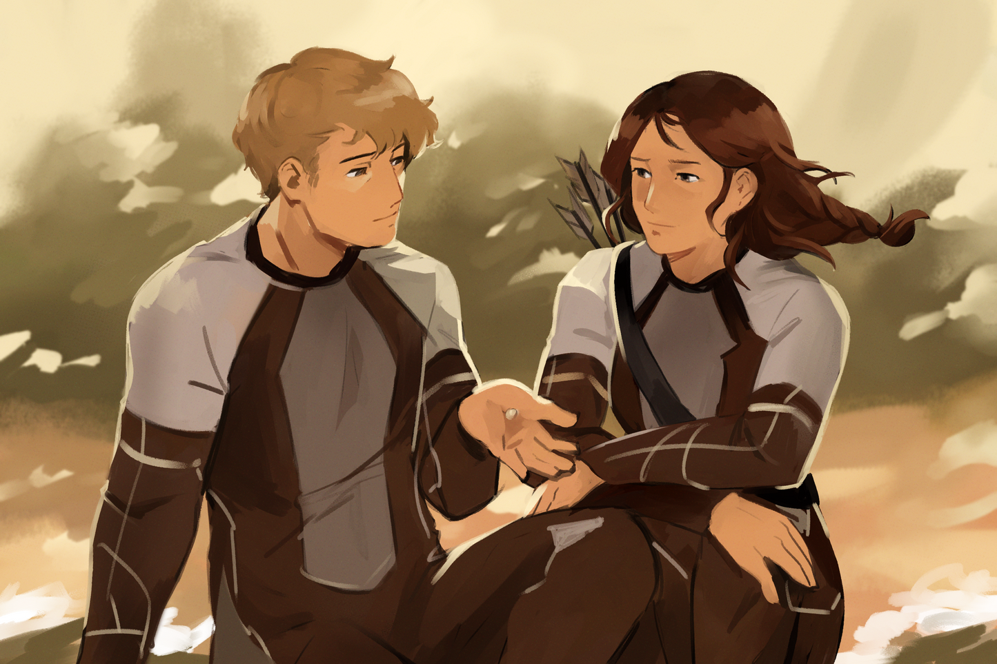 Dystopian Couple Booksleeve Bookish Gift Book Couples Girl on Fire Pearl Gift Reader Book Lover Katniss