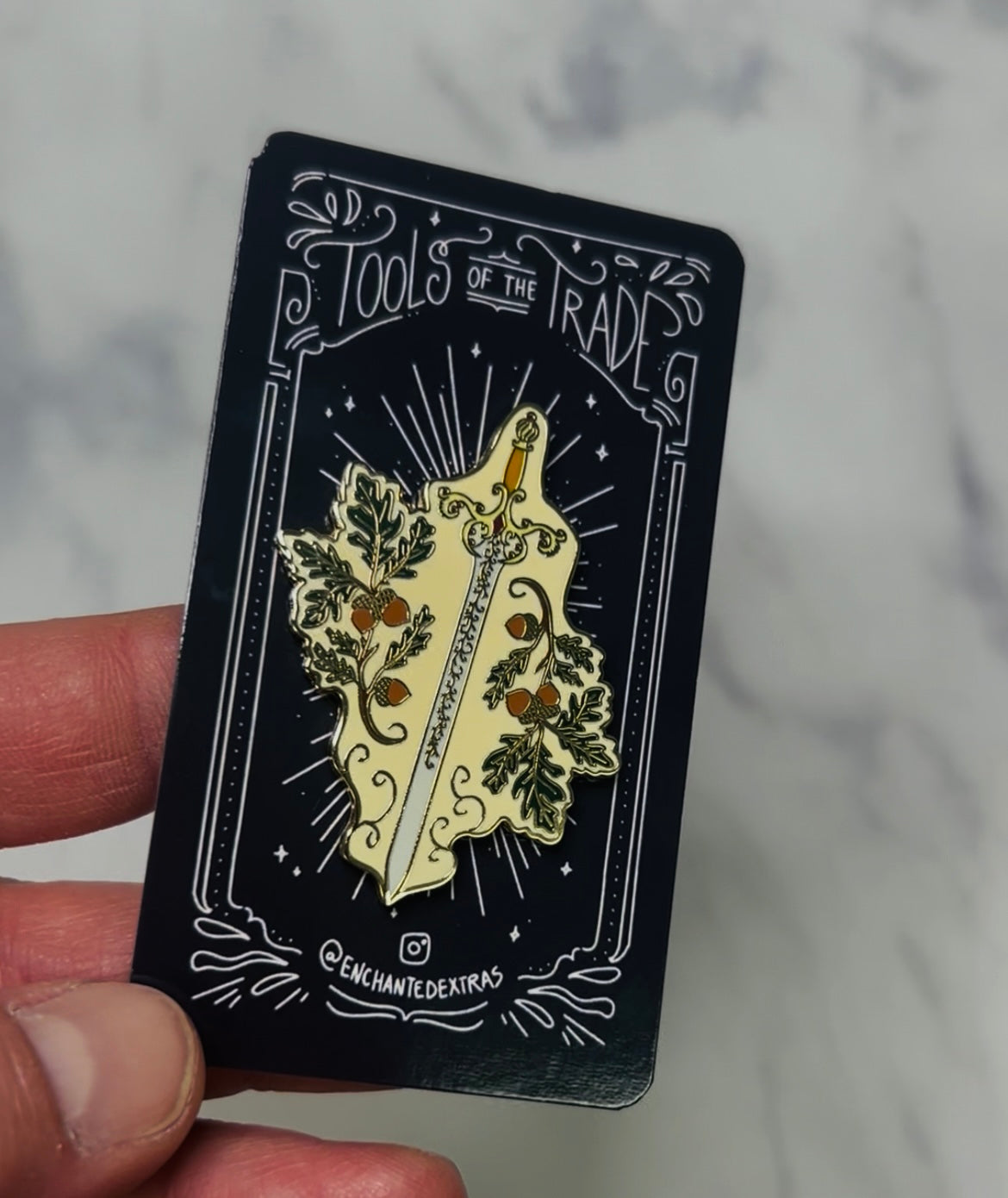 Jude Duarte The Cruel Prince Inspired Enamel Pin with Sword and Acorns Jude and Cardan The Folk of the Air
