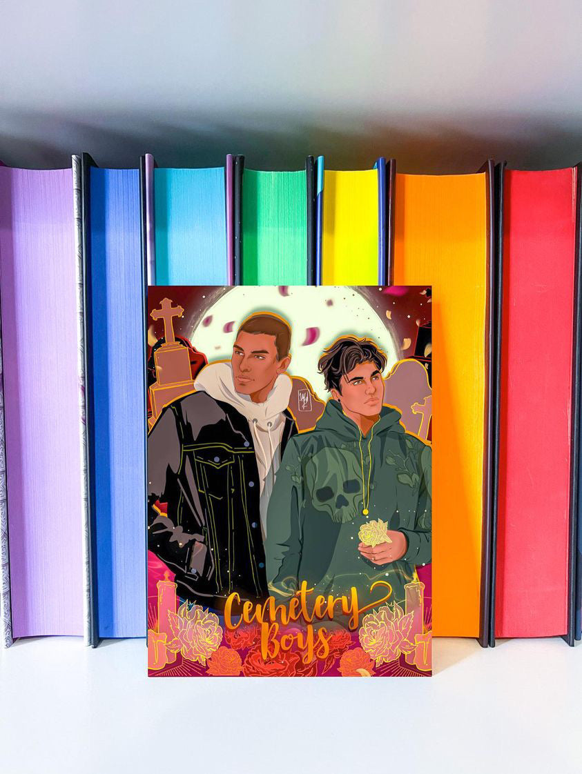 5x7 Inch Art Print Cemetery Boys Bookish Gift For Book Lovers LGBTQ Reader Gifts Character Art Fan Art Bookish Home Decor