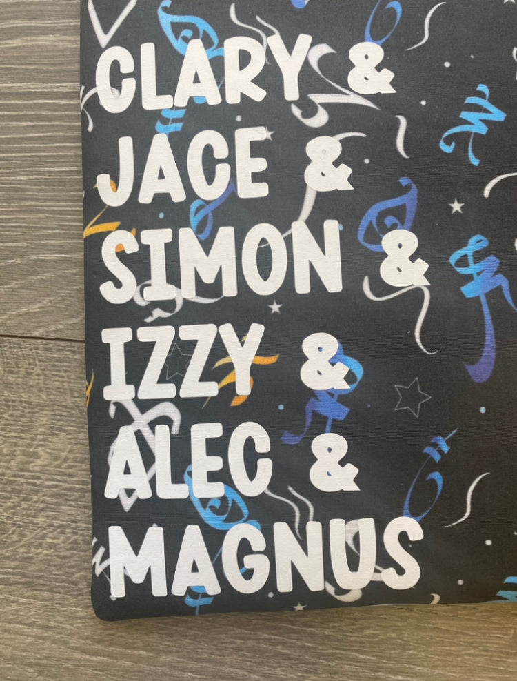 Shadowhunters Rune Booksleeve Book Characters Personalized Book Sleeve Gift For Her Reader Gift For Him Cassie Clare Bookish Merch Book Cozy