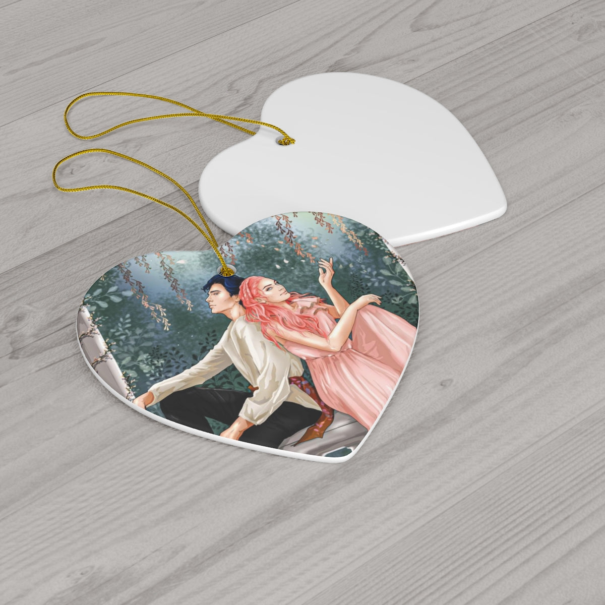 OUABH Ceramic Ornament Gift for Book Lovers Once Upon a Broken Heart Reader Merch Gift Tag Keepsake Ornament Gift Topper Bookish Merch