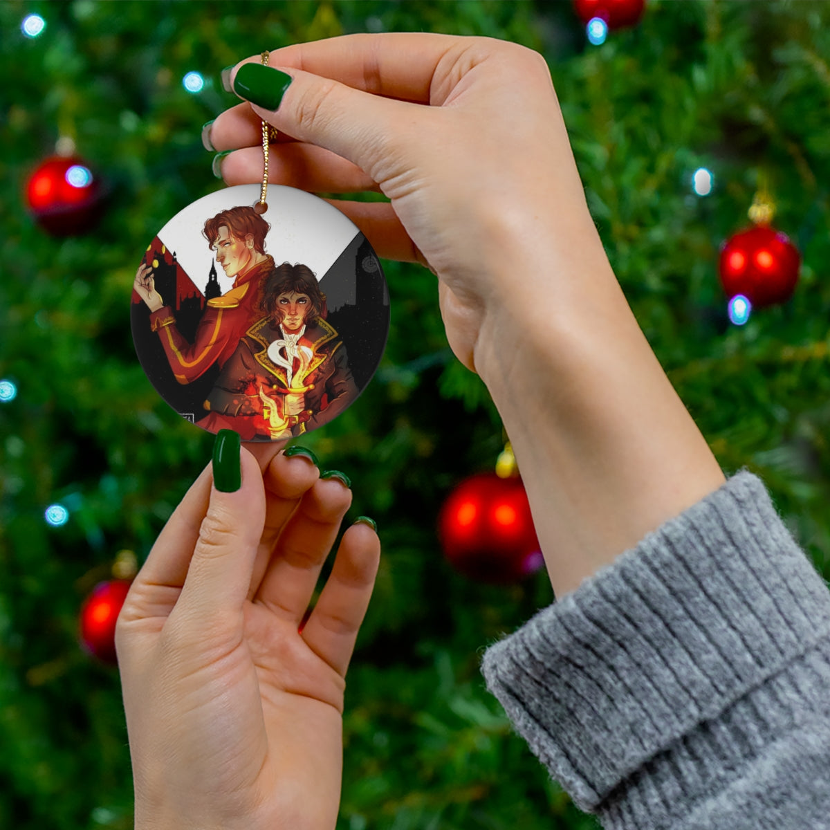ADSOM Ceramic Ornament Gift for Book Lovers Gift For Her Reader Book Characters V E Schwab Bookish Merch Tree Ornament Gift Tag