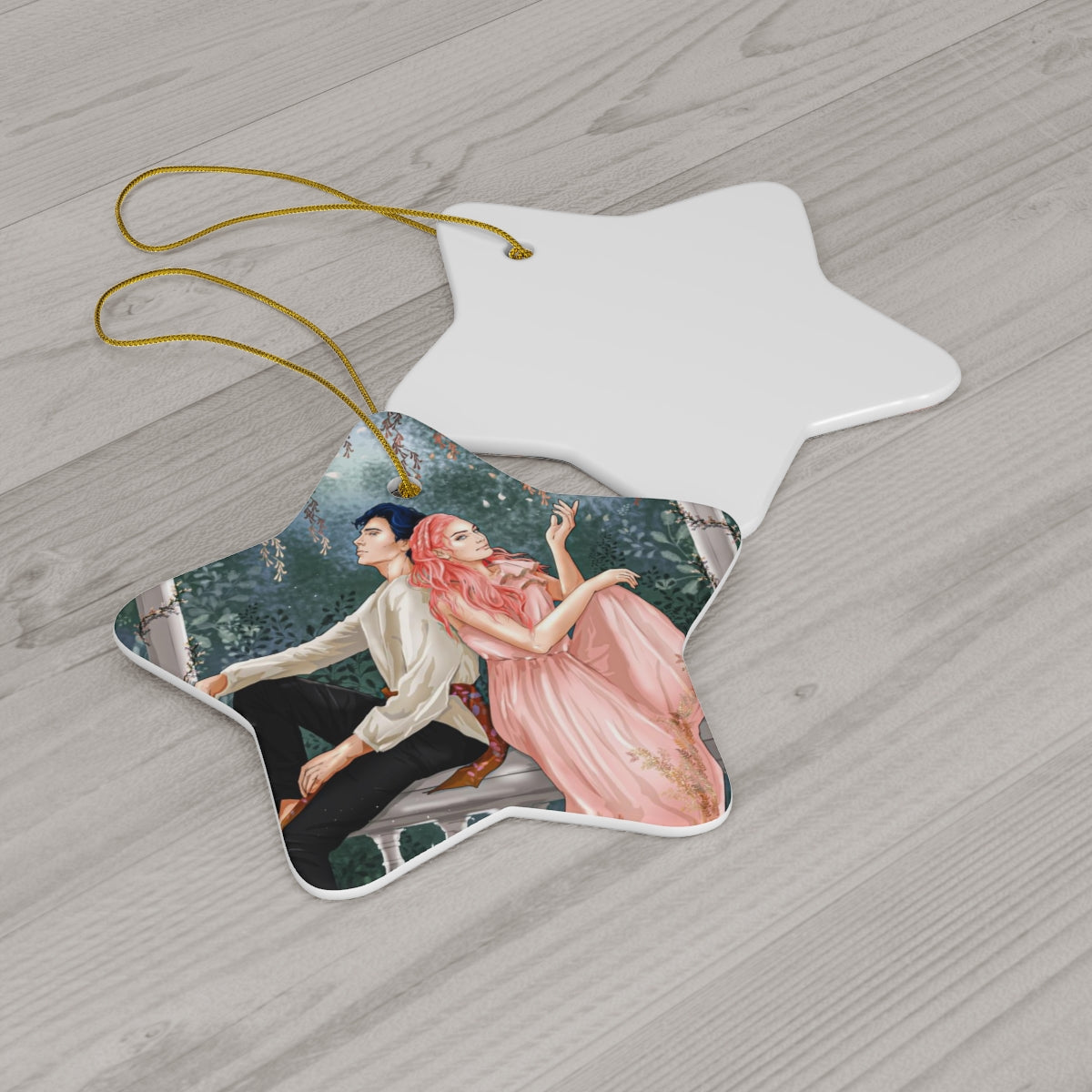 OUABH Ceramic Ornament Gift for Book Lovers Once Upon a Broken Heart Reader Merch Gift Tag Keepsake Ornament Gift Topper Bookish Merch