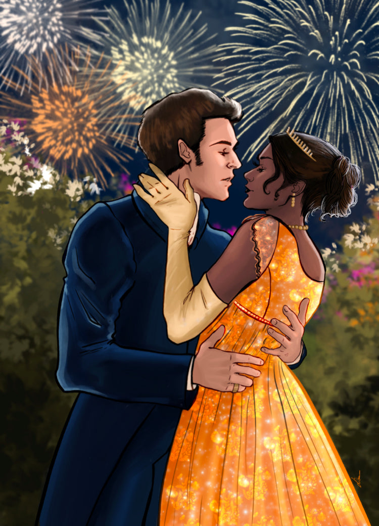 5x7 Kanthony Fireworks You Vex Me Art Print Character Art Print Bane of my Existence Bookish Character Reader Merch Gift For Her Couple Art