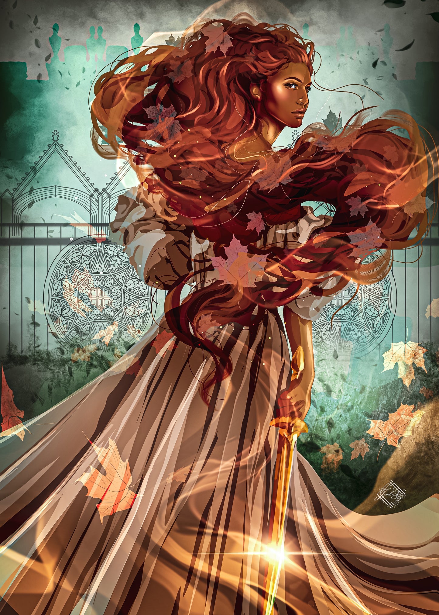 5x7 Chain of Gold Art Print Cordelia Carstairs Bookish Merch Reader Gift For Her Cassie Clare Shadowhunters Book Lover Character Art Fan Art