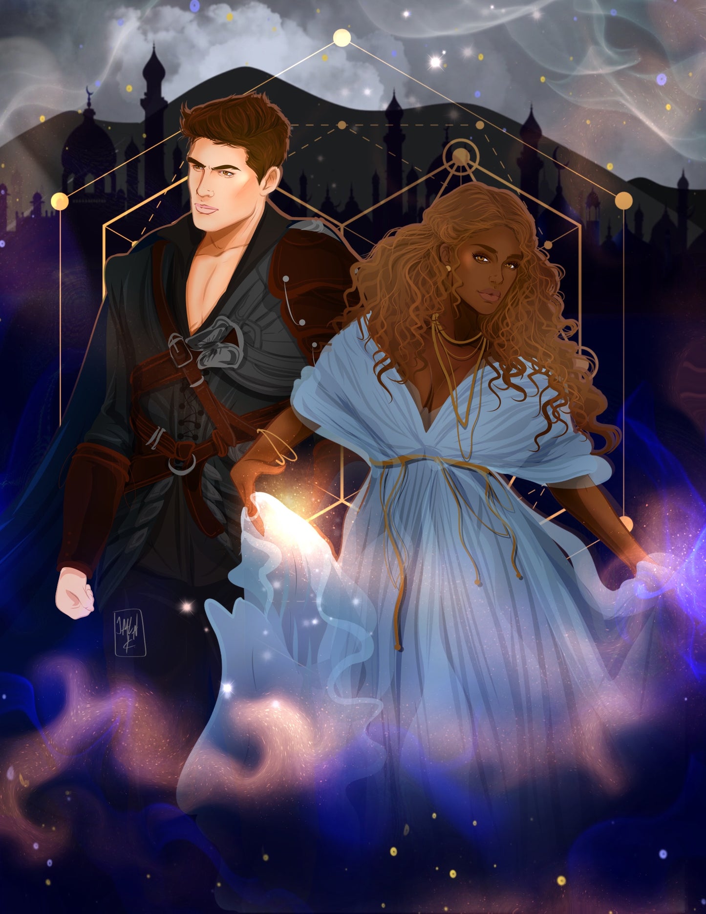 5x7 Art Print Chaol and Yerene Throne of Glass Sarah J Maas Bookish Merch