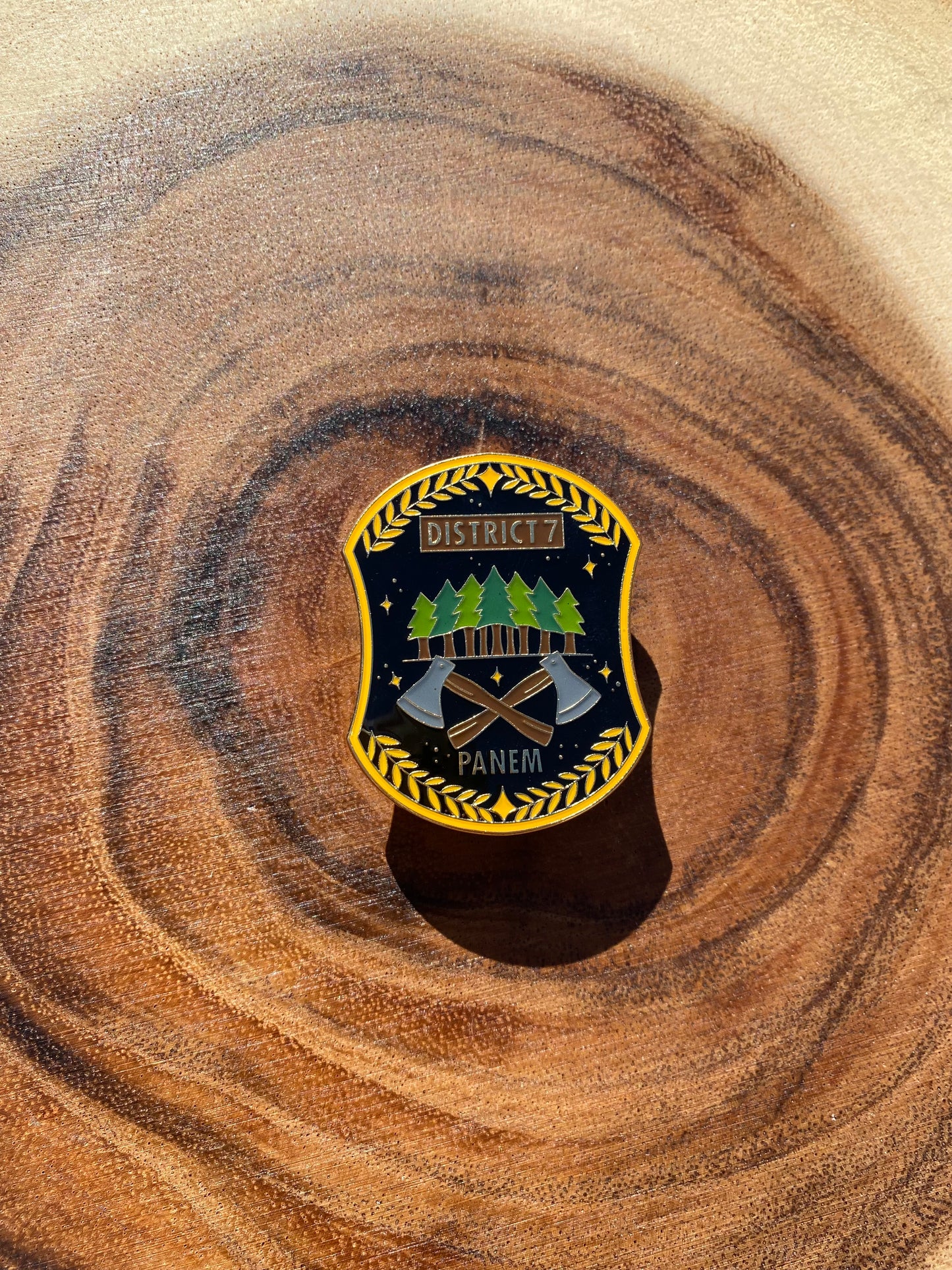 District 7 The Hunger Games Enamel and Epoxy Top Coat Pin