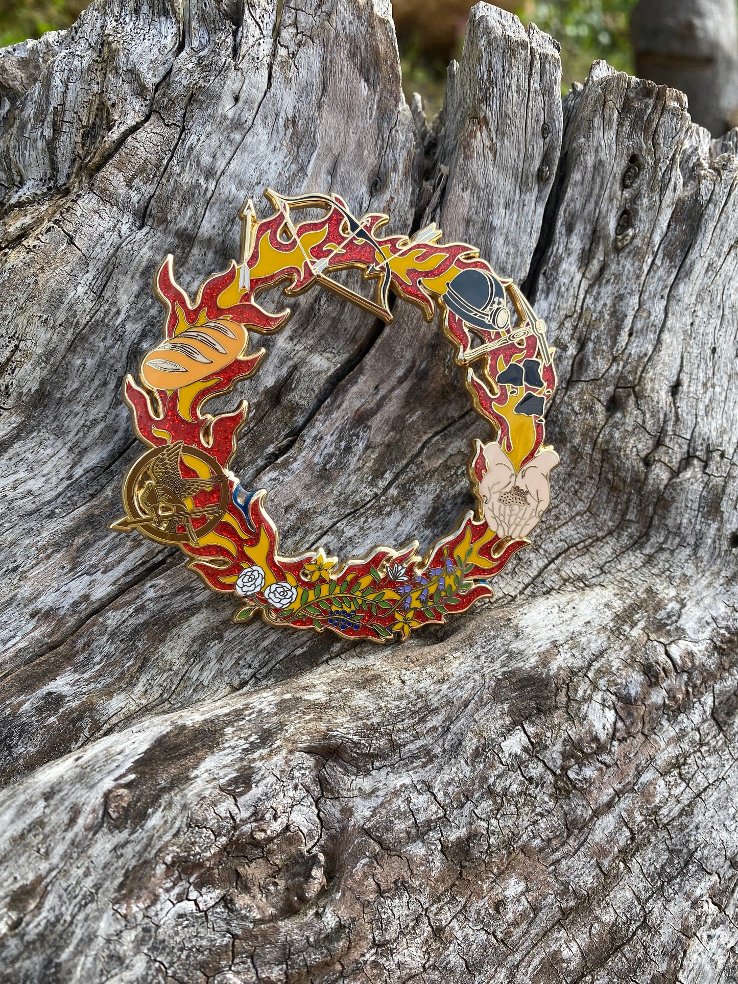 Fire Element Wreath Enamel Pin Enamel Pin