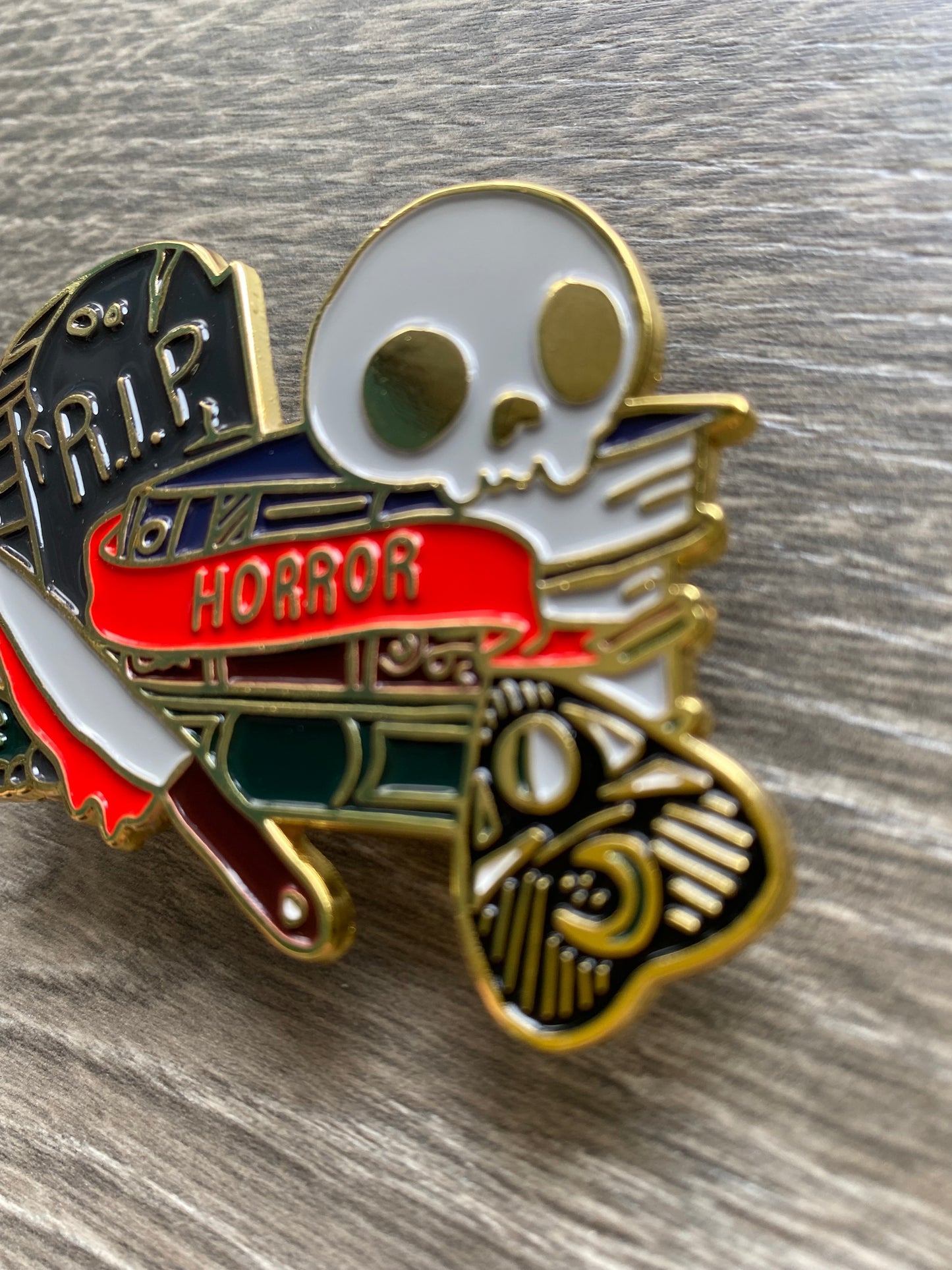 Horror Book Stack Soft Enamel Pin