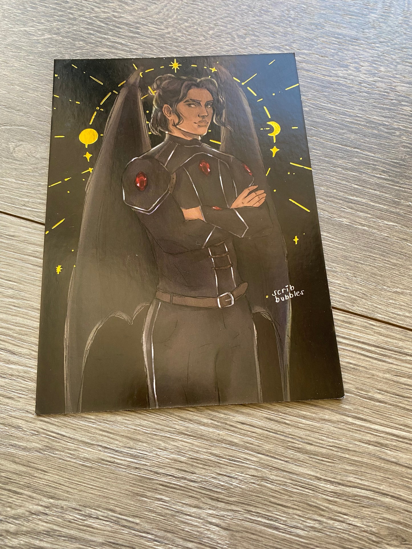 Cassian 5x7 Foiled Art Print Bat Boys Bookish Merch SJM Maas Destruction Bookish Merch Reader Gifts Sarah J Maas Gifts For Best Friend