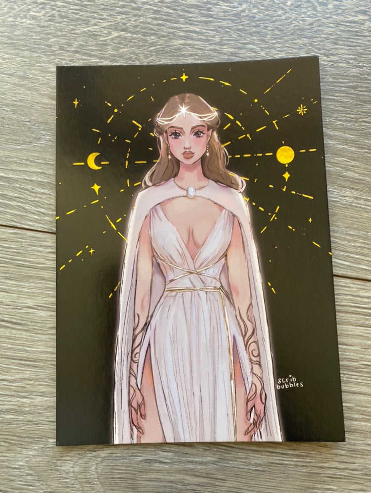 Feyre 5x7 Inche Foiled Art print ACOTAR Sarah J Maas Bookish Character Reader Gifts For Her Best Friend Gift SJM Inner Circle Night Court