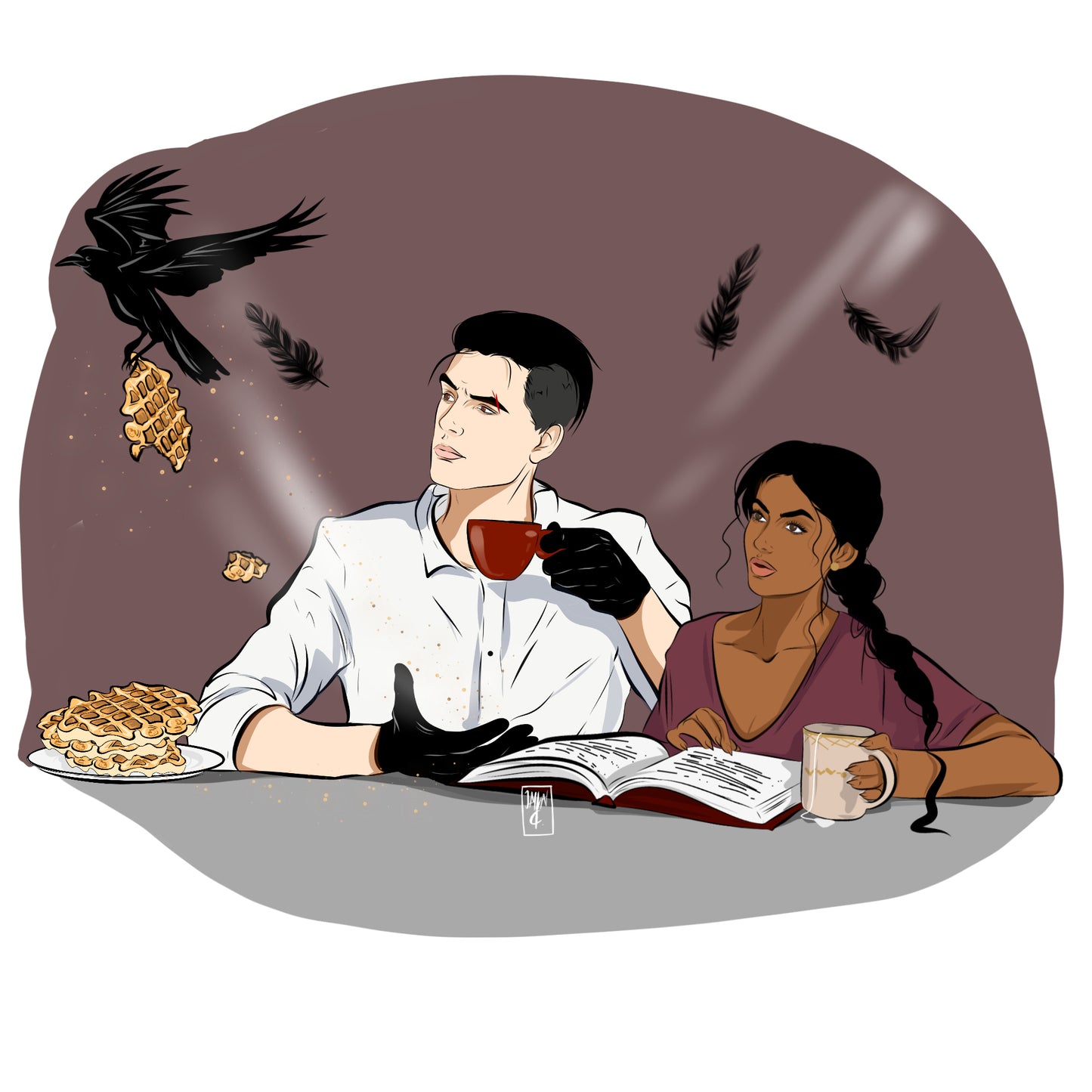 Kanej Pin Epoxy Top Coat Offset Printed Pins SOC Kaz and Inez Crows Ketterdam Waffles Ravka Bookish Gifts for Book Lover