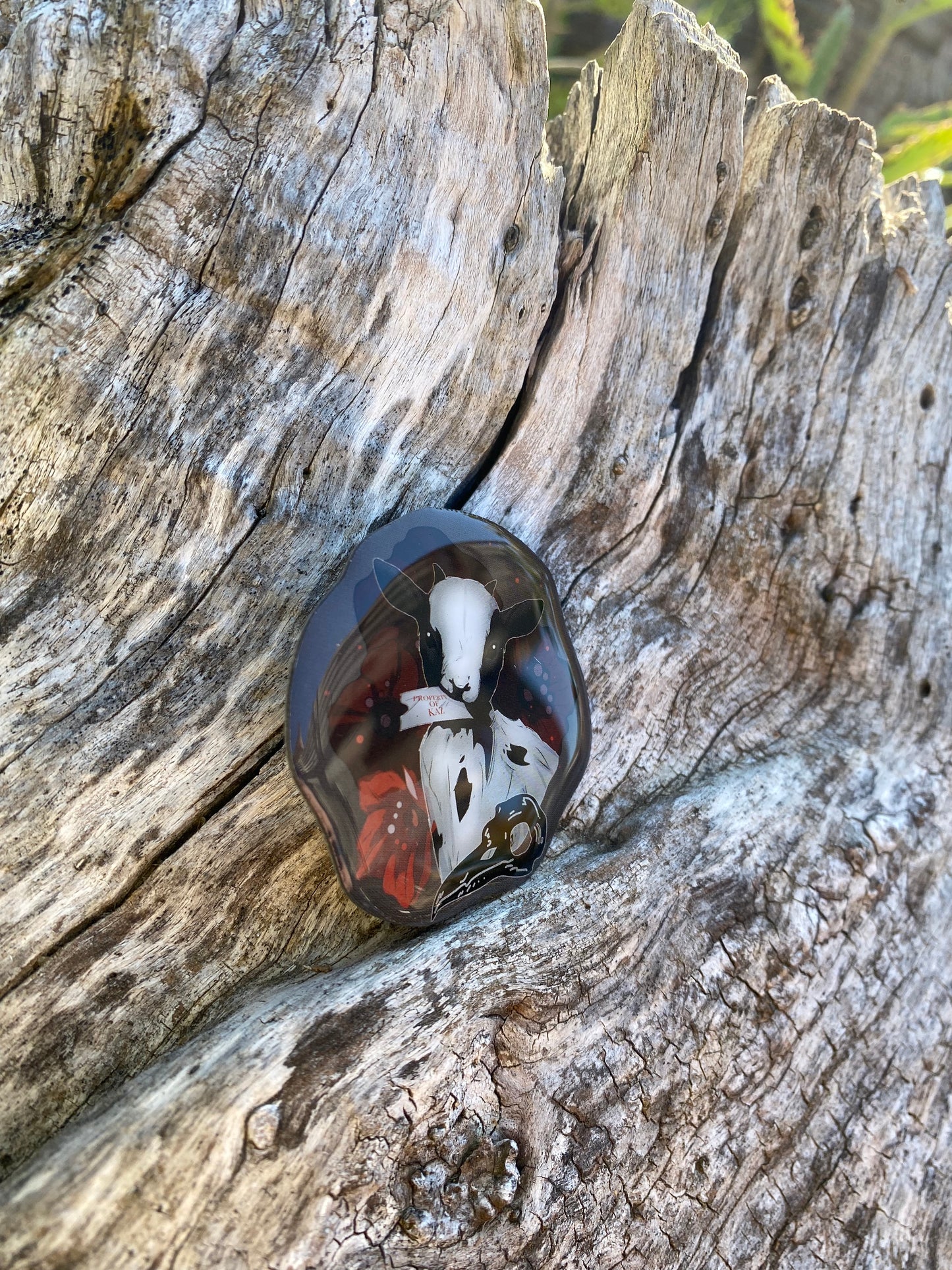 Emotional Support Goat Offset Epoxy Pin SOC Book Companion Milo the Goat