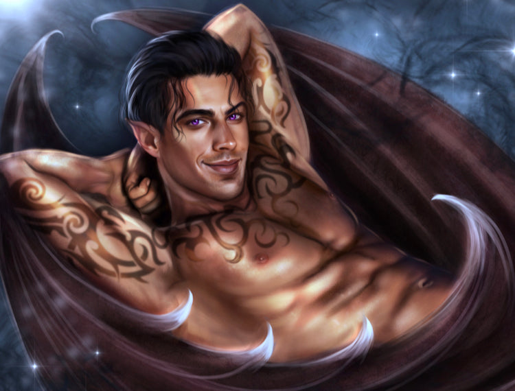 Rhysand 5x7 Inch Art Print Sarah J Maas Book Characters Bat Boys Gift For Her SJM Book Boyfriend ACOTAR A Court of Thorns and Roses Bookish