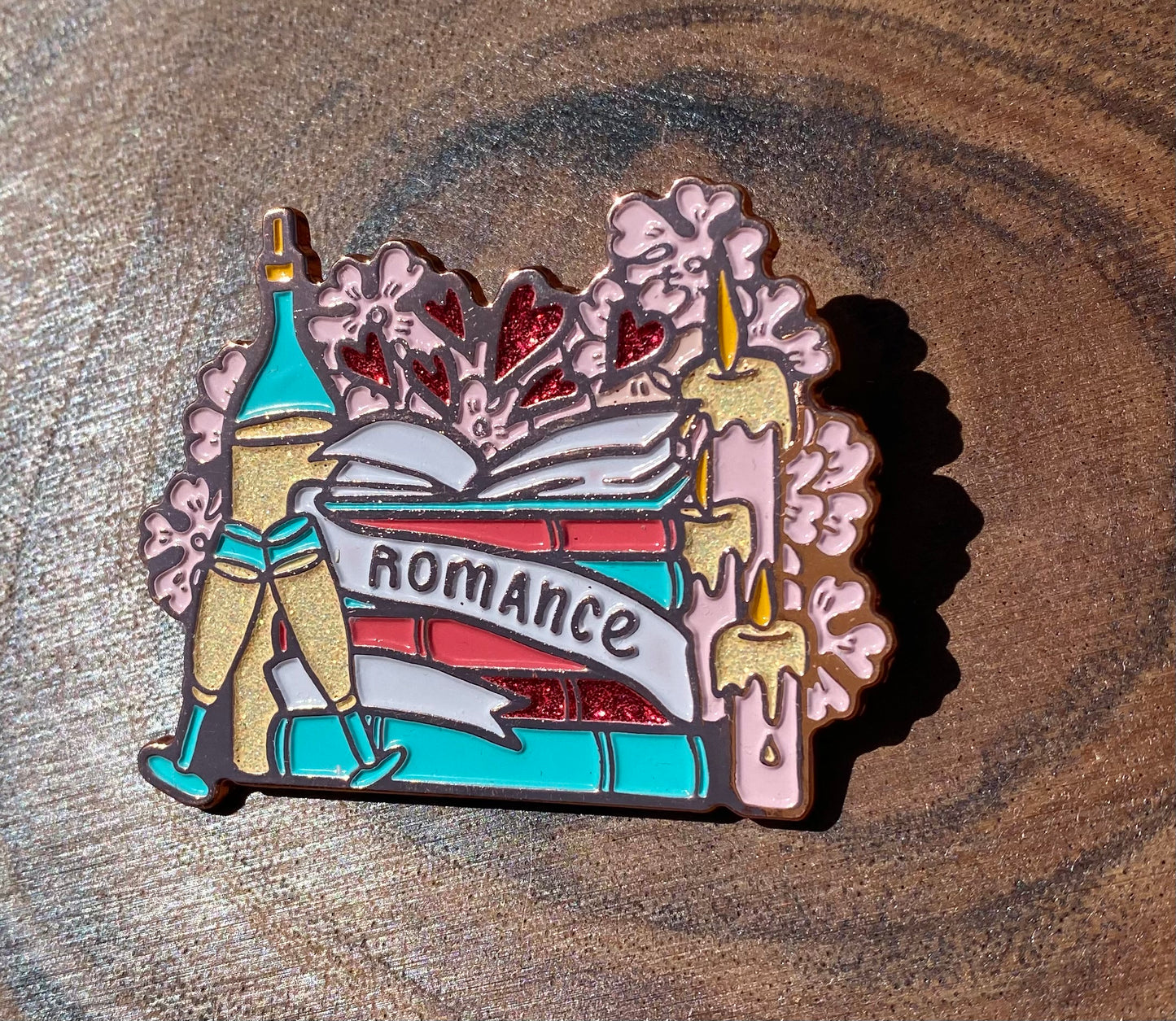 Romance Book Stack Enamel Pin
