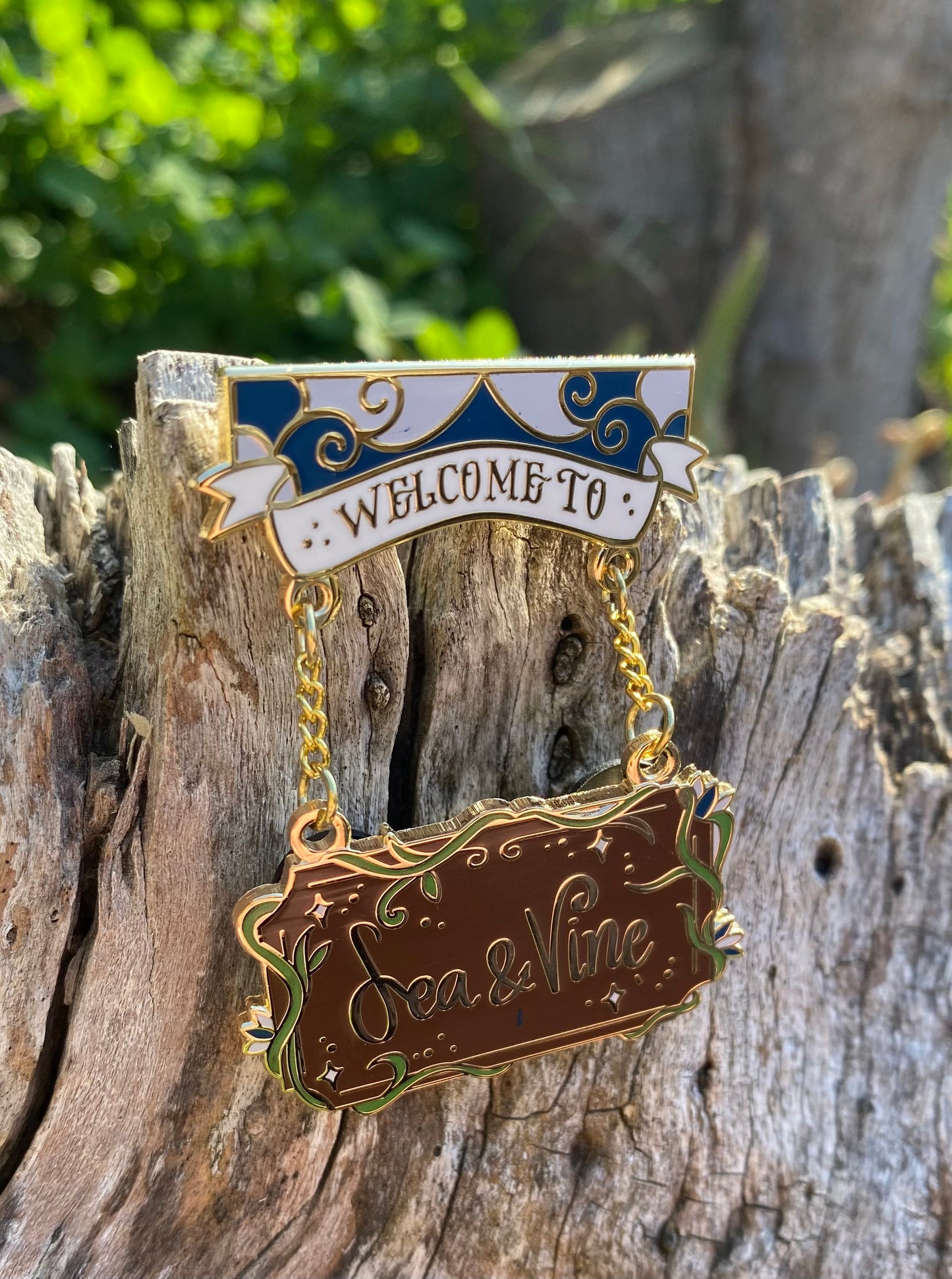 Sea & Vine Hanging Sign Kingdom of the Wicked Enamel Pin