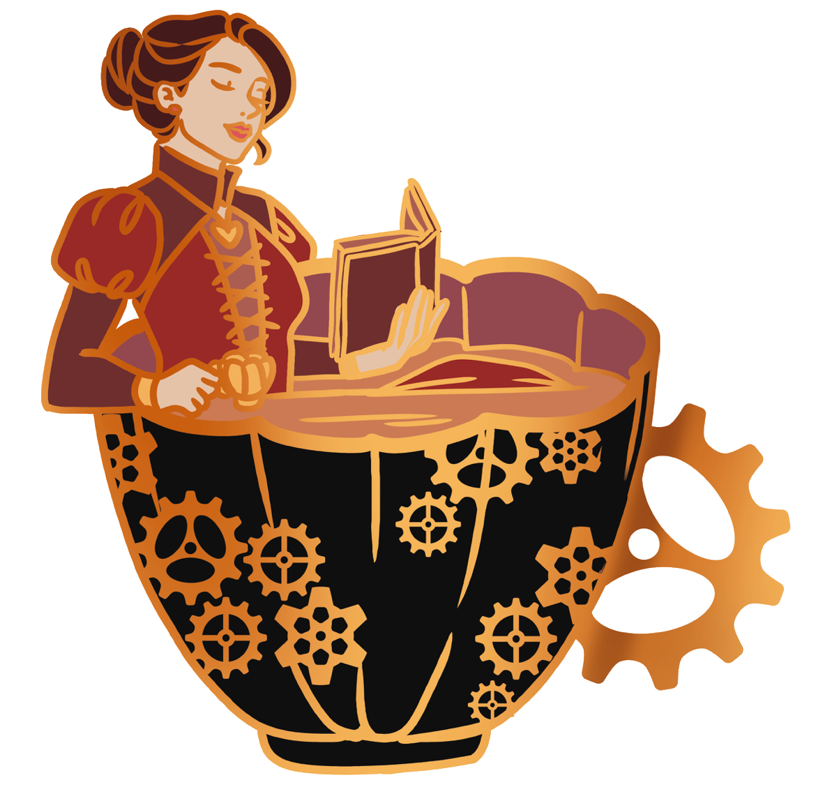 Enchanted Sips Tessa Gray Shadowhunters Teacup 3 Inch Enamel Pin Clockwork Princess Teatime