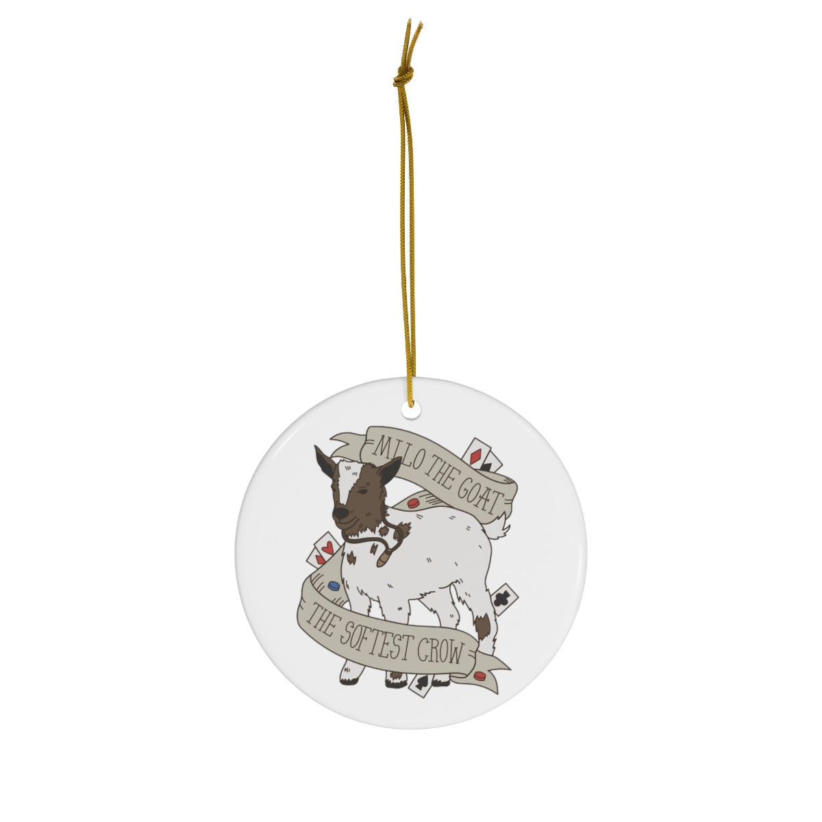 Milo the Goat the Softest Crow Ceramic Star Ornament Gift for Book Lovers Gift For Her Reader Bookish Merch SOC Six of Crows Keepsake Gift Tag Gift Topper