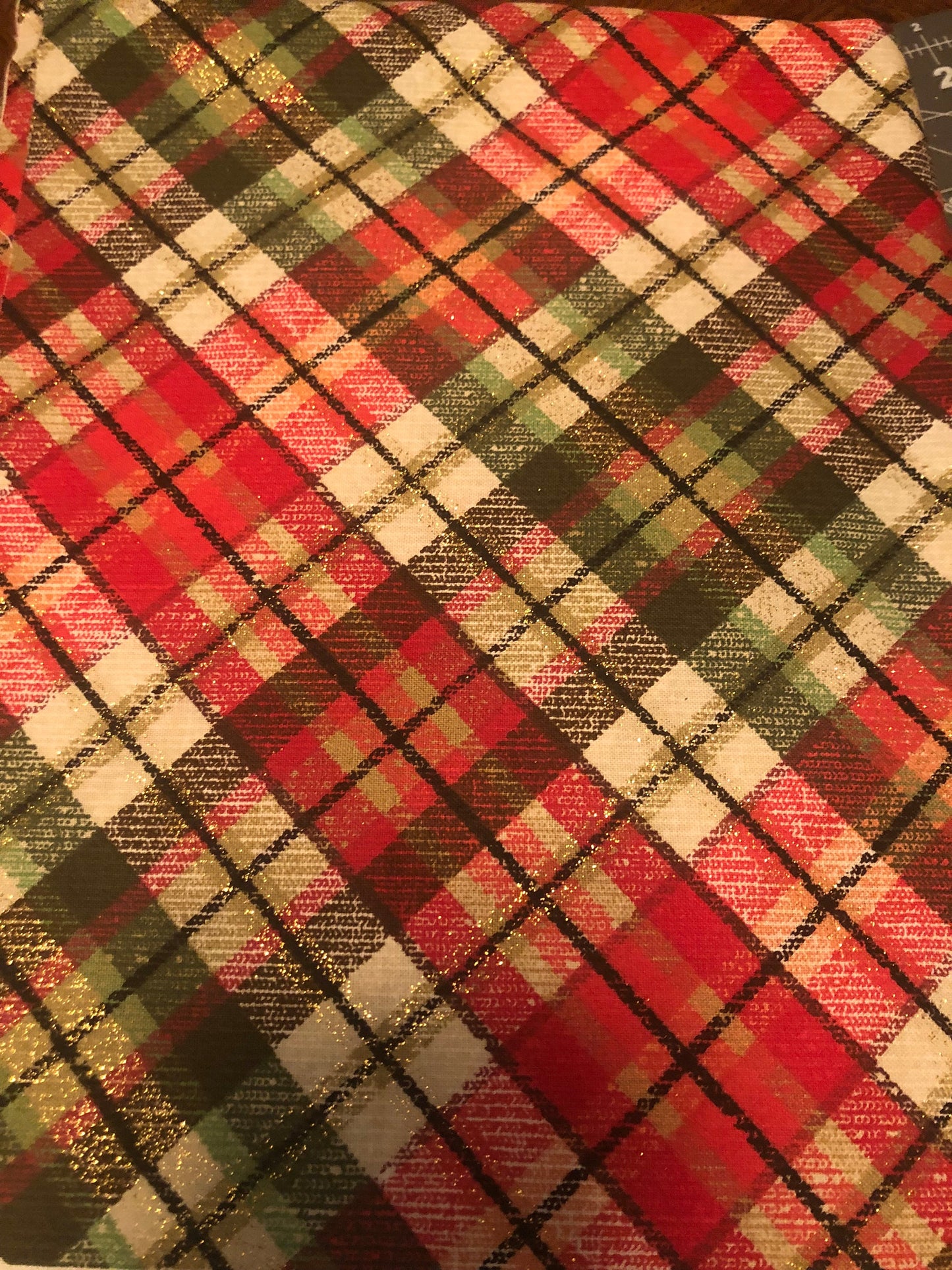 Glittery Christmas Plaid Booksleeve