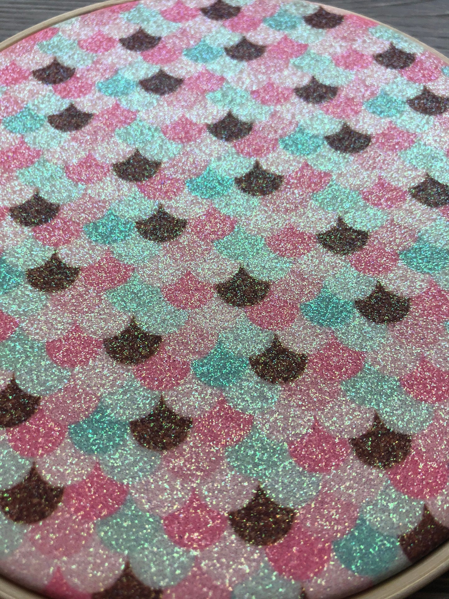 Pastel Mermaid Scales Enamel Pin Hoop Display