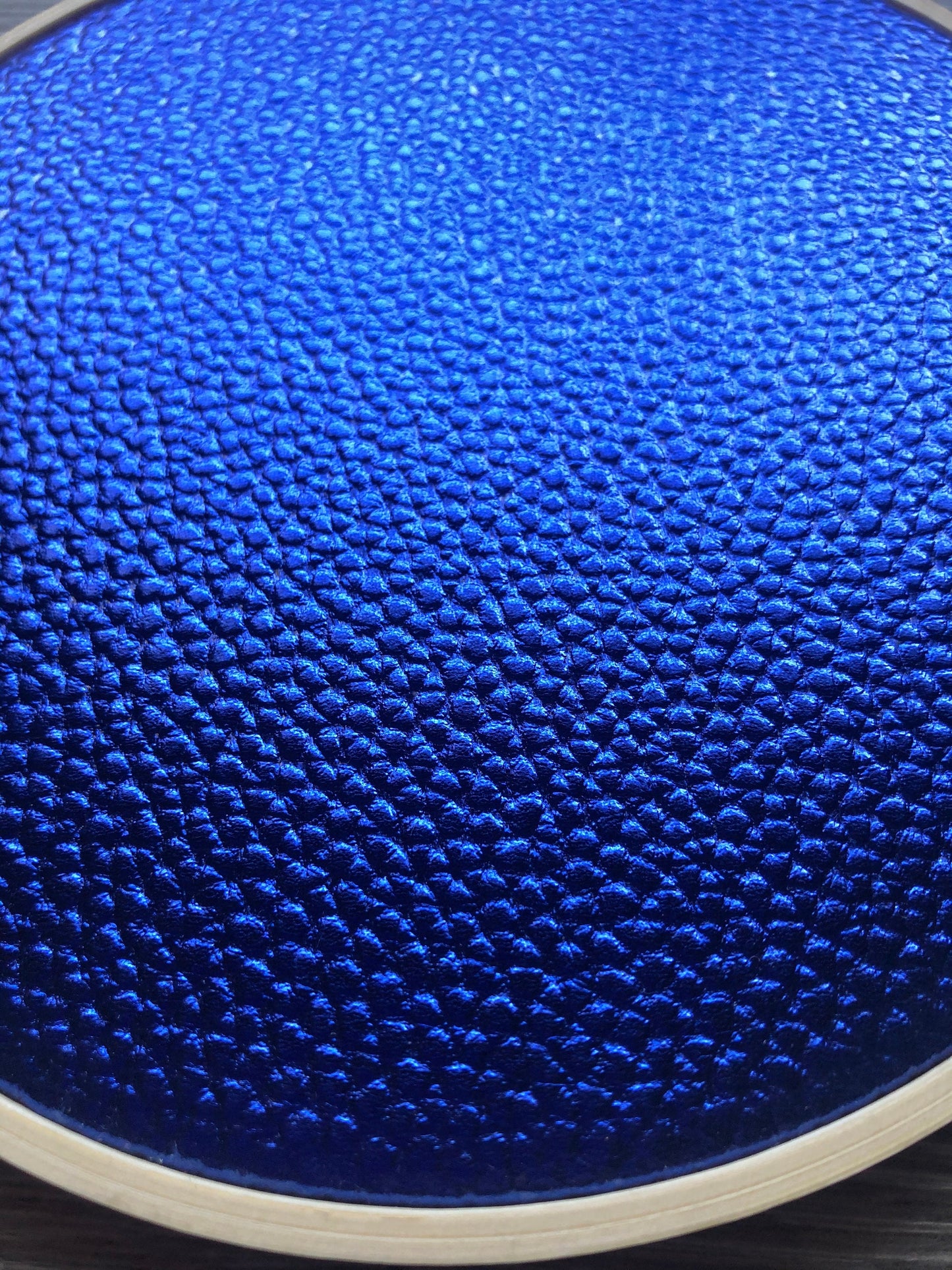 Royal Blue Metallic Faux Leather Pin Hoop Display