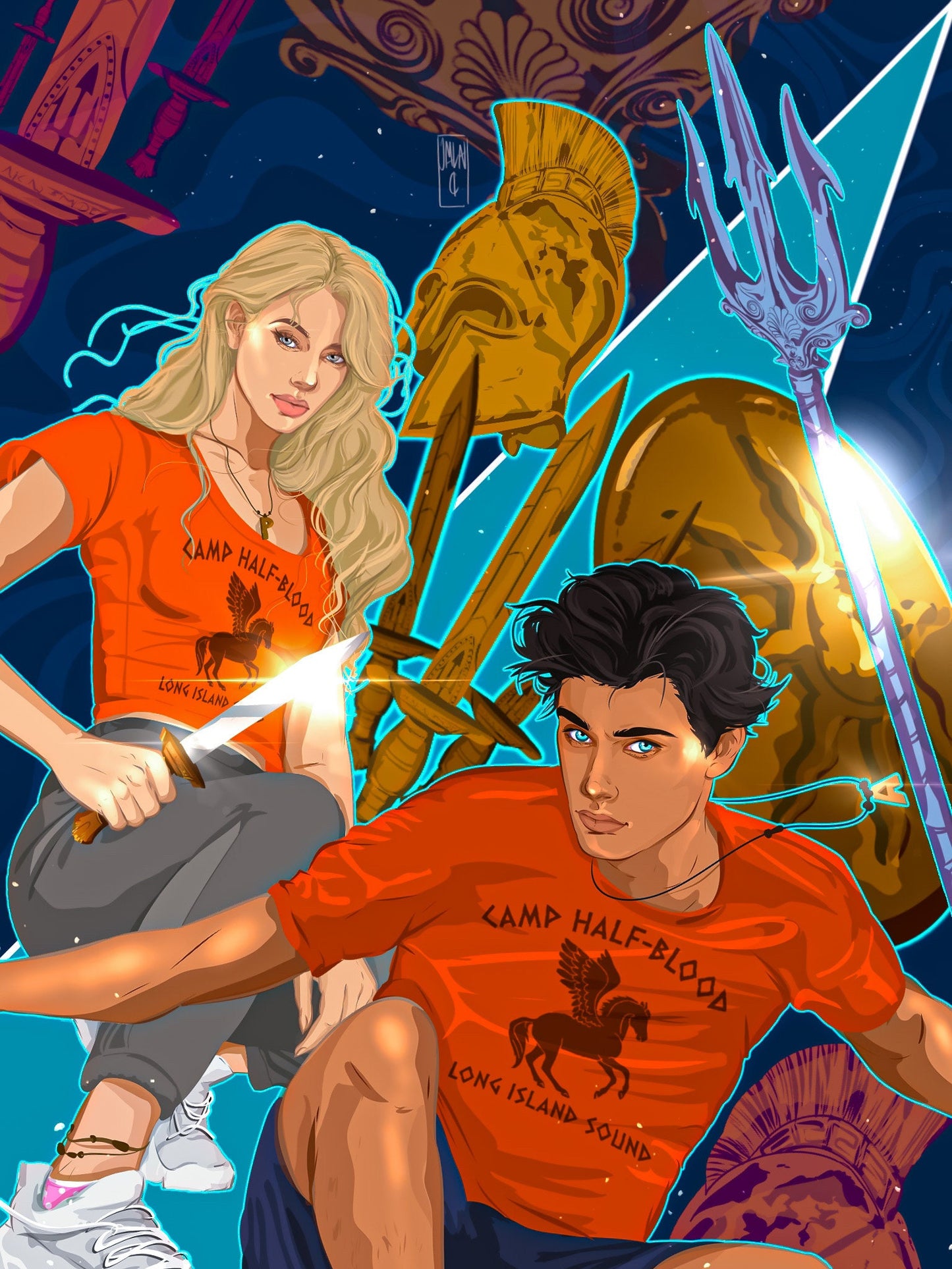 5x7 Art Print PJO Book Characters Bookish Couples Reader Gifts Book Lover Gifts Demigods