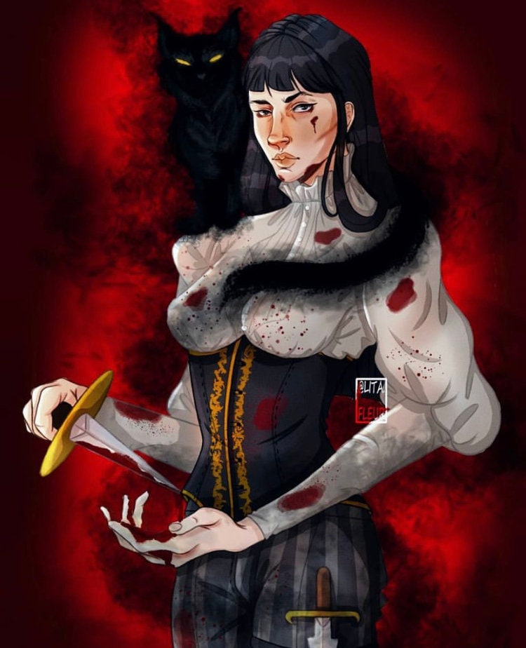 5x7 Art Print Mia & Mr. Kindly Nevernight Inspired