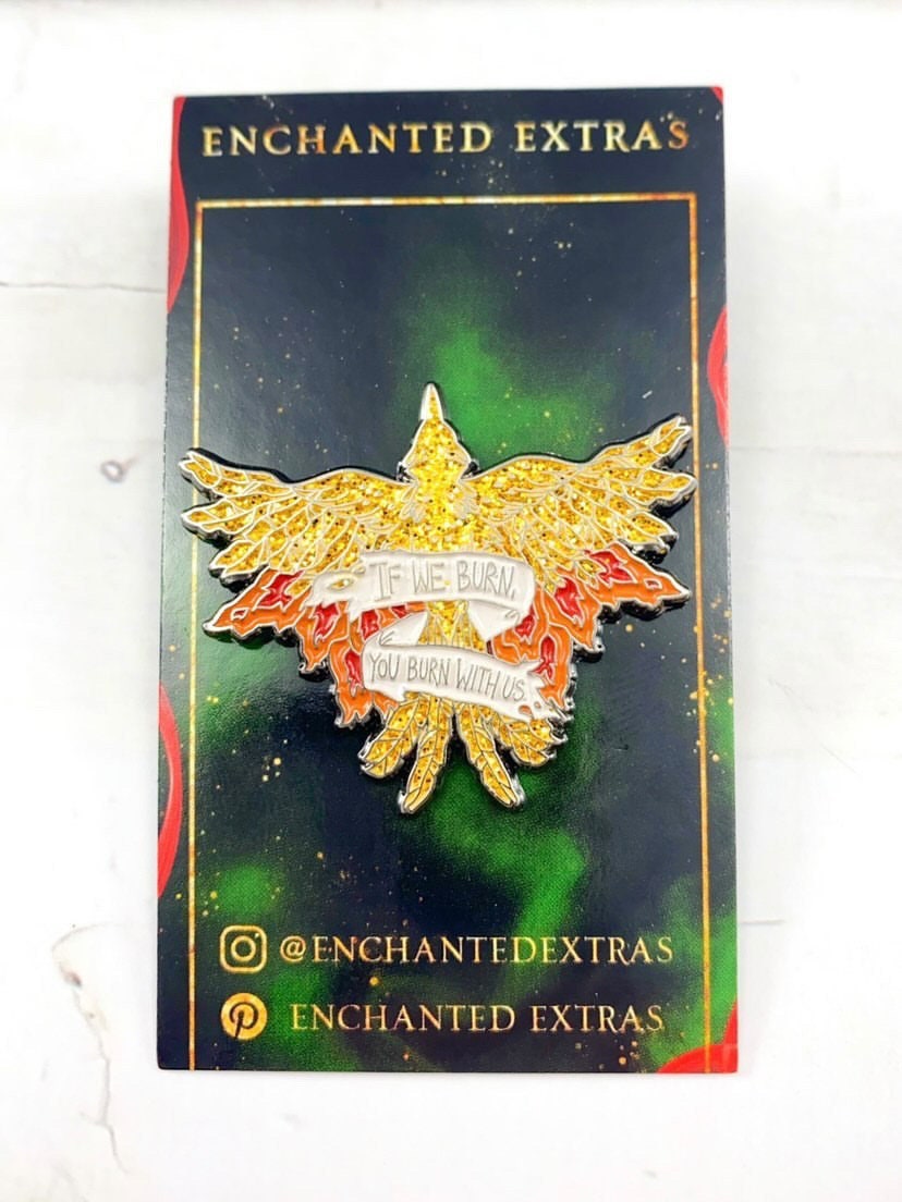 Discontinued HG Inspired If We Burn, You Burn With Us Girl on Fire Enamel Pin