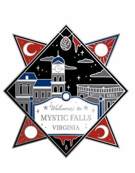 Mystic Falls Vampire Diaries Inspired Enamel Pin Hard Enamel Pin Lapel Pin For Book Lovers Bookish Gifts