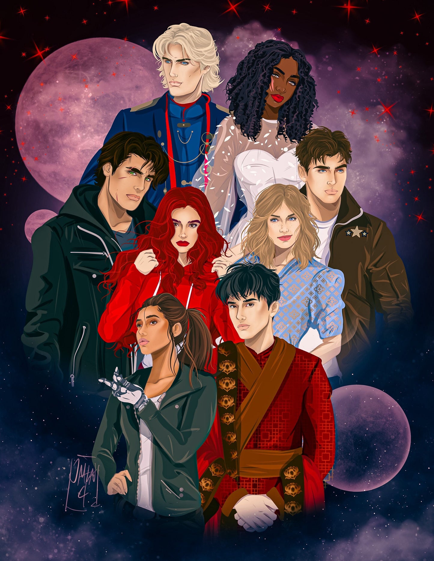 5x7 Cinder Art Print Space Fairytales