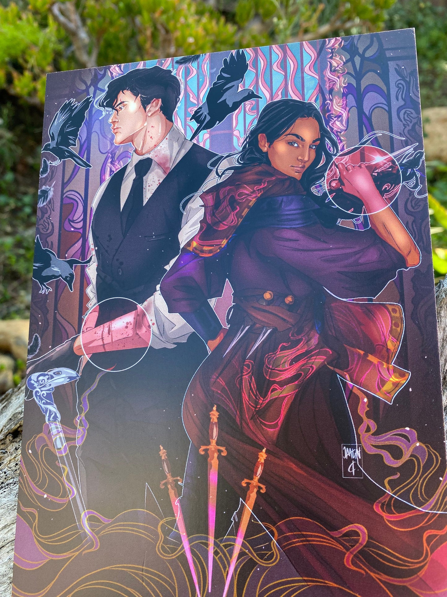 5x7 Art Print Grishaverse Kanej Art Print Kaz and Inej Crows