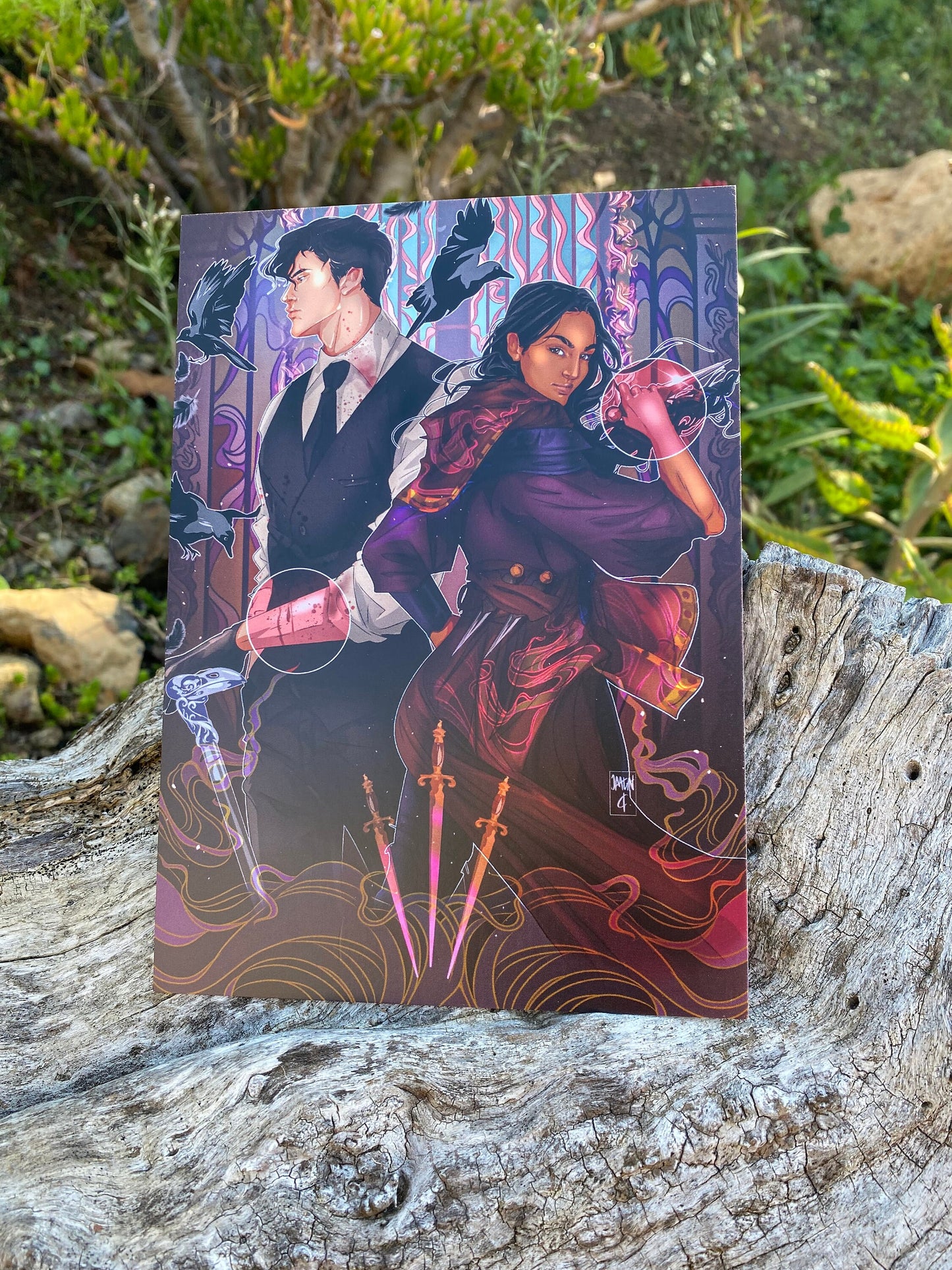 5x7 Art Print Grishaverse Kanej Art Print Kaz and Inej Crows