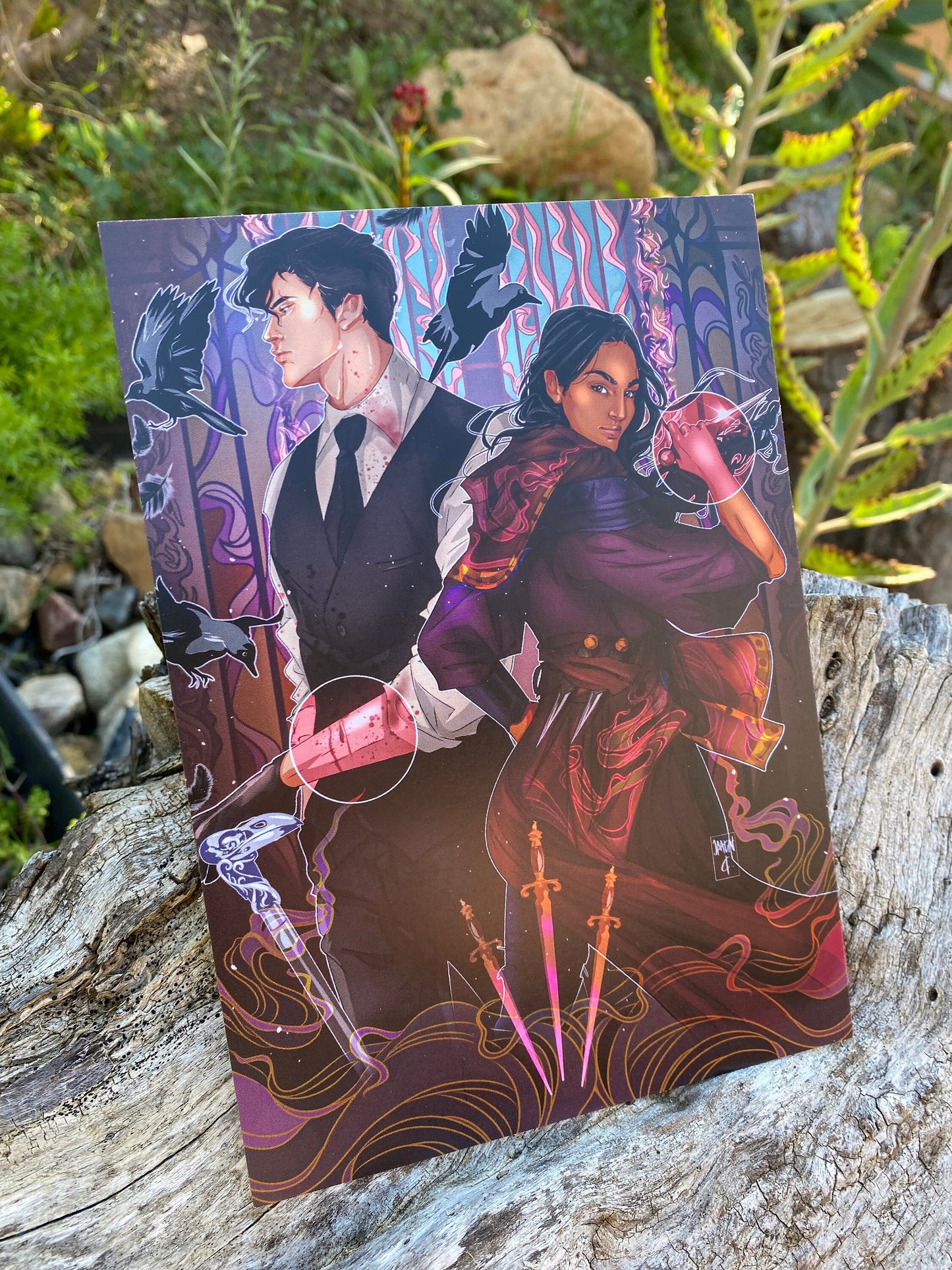 5x7 Art Print Grishaverse Kanej Art Print Kaz and Inej Crows