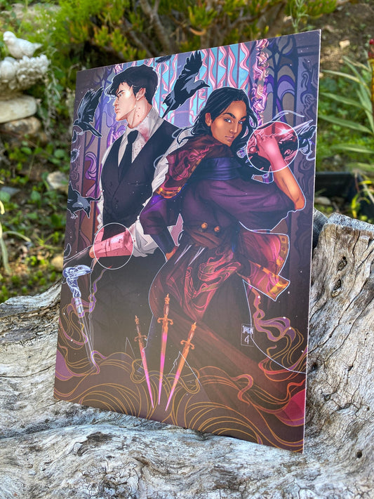 5x7 Art Print Grishaverse Kanej Art Print Kaz and Inej Crows