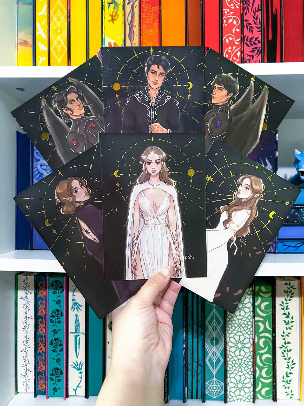 ACOTAR Set of Six Art Prints Feyre Rhysand Nesta Cassian Azriel Elain Bat Boys Archeron Sisters Sarah J Maas Book Merch SJM Reader Gifts