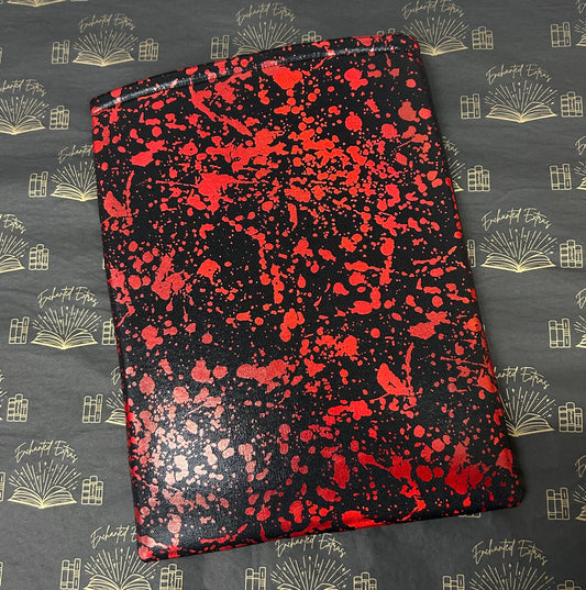 Blood Splatter Book Sleeve Padded Book Protector Horror Inspired Fabric Sleeve For Book Lovers Thriller Readers Book Pouch with Padding