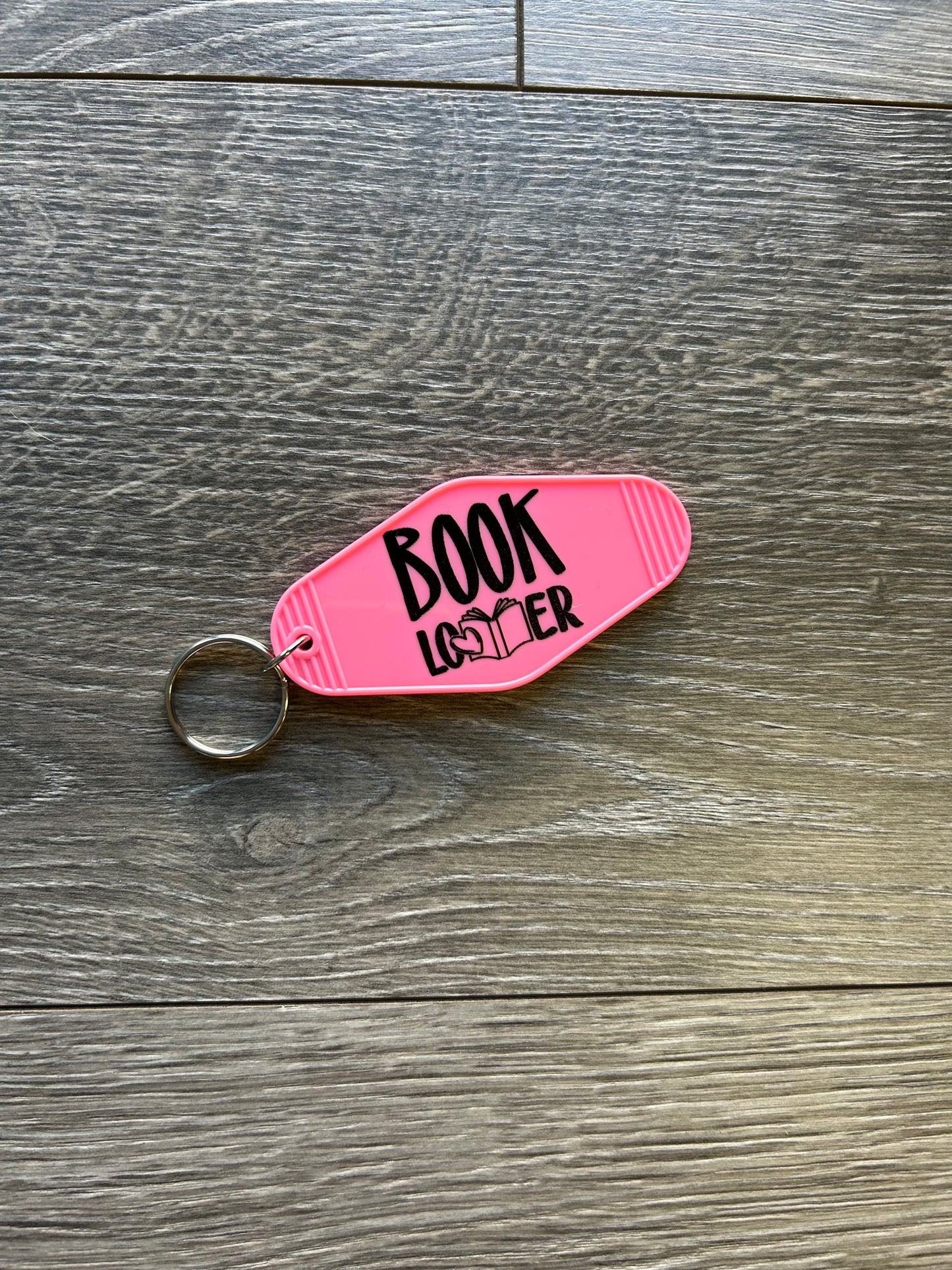 Book Lover Vintage Style Motel Keychain Teal Pink Keyring Bookish Accessories Gift for Best Friend Reader Gifts