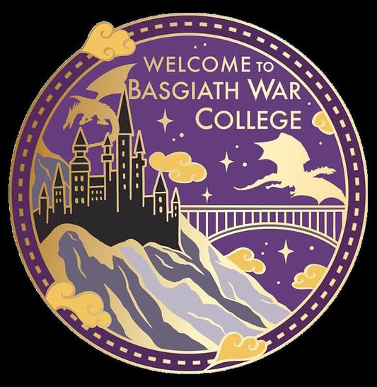 Basgiath War College Hard Enemel Pin 1.75 Inches Book Destination Dragons Rebecca Yarros Officially Licensed Book Merch Reader Gifts Dragons