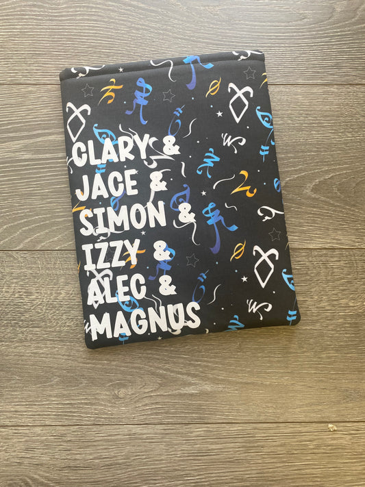 Shadowhunters Rune Booksleeve Book Characters Personalized Book Sleeve Gift For Her Reader Gift For Him Cassie Clare Bookish Merch Book Cozy
