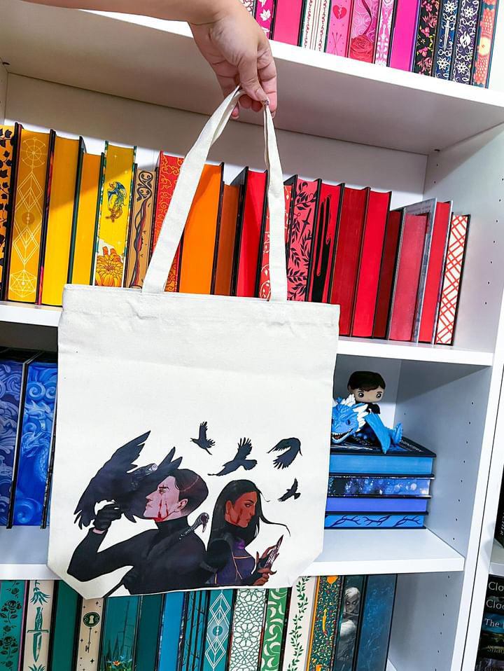 Kanej Canvas Tote Bag Gusset Bottom Reader Totebag Flat Bottom Kaz Brekker Inej Ghafa Six of Crows Bookish Gifts For Book Lovers