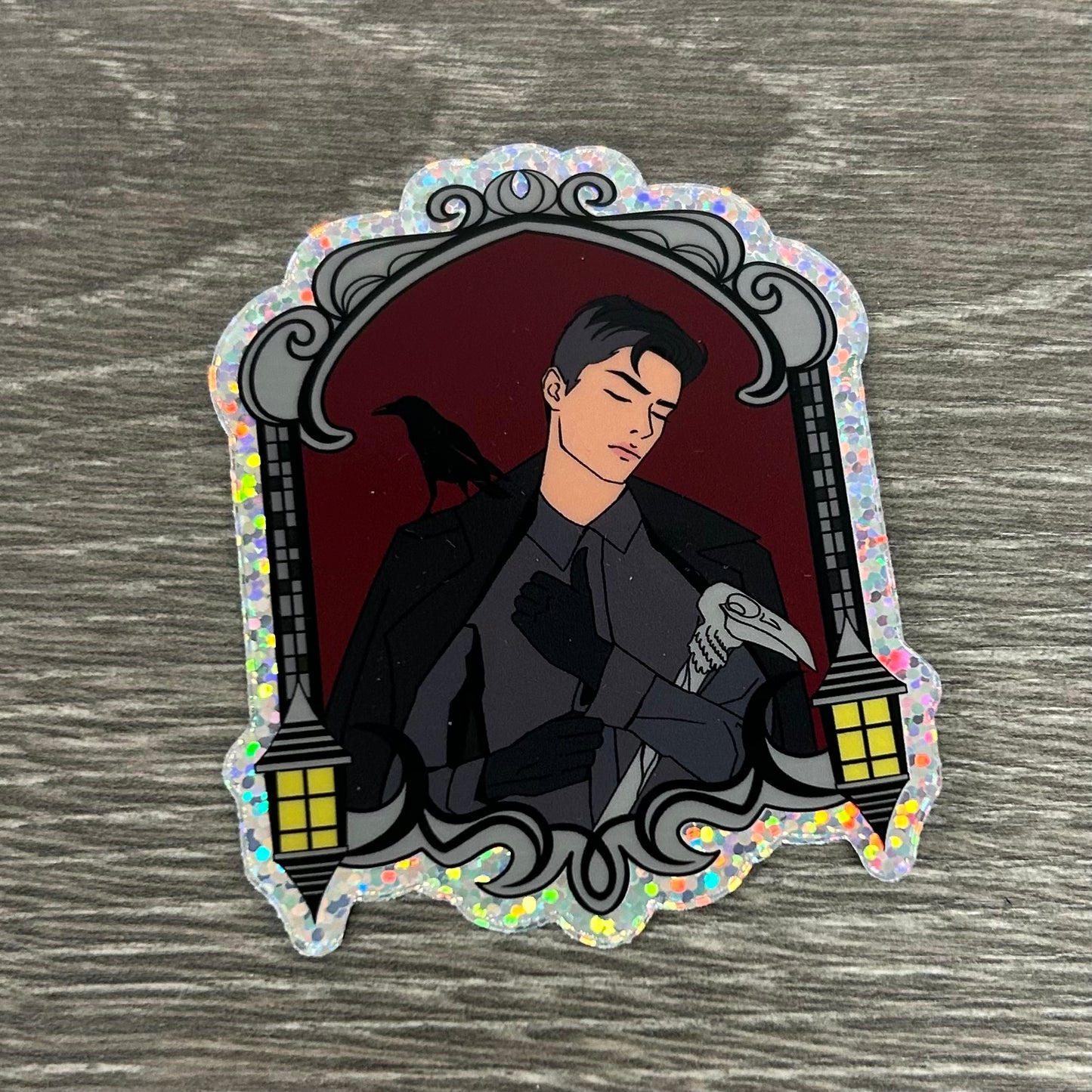 Kaz Brekker Gllitter Vinyl Sticker Six of Crows Gifts for Book Lovers  Book Character Glitter Sticker Ketterdam Book Boyfriend