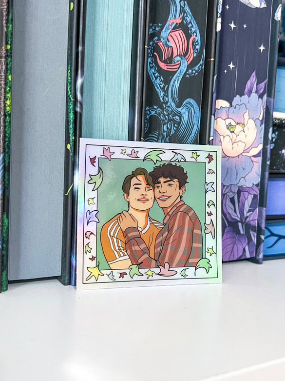 Boyfriends Nick and Charlie Holographic Sticker Love is Love LGBTQ Book Lover