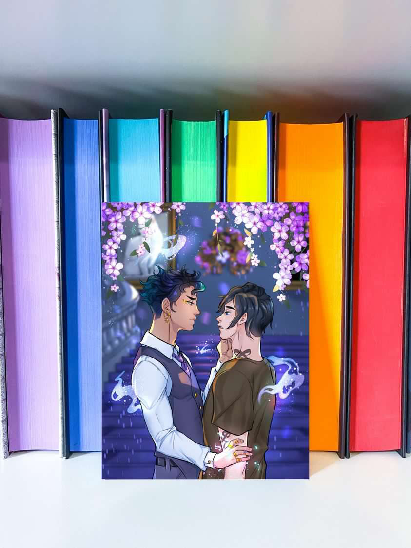 5x7 Malec Art Print Magnus Bane and Alec Lightwood Book Couple Warlock Shadowhunters Reader Gift Fan Art For Book Lover Cassandra Clare