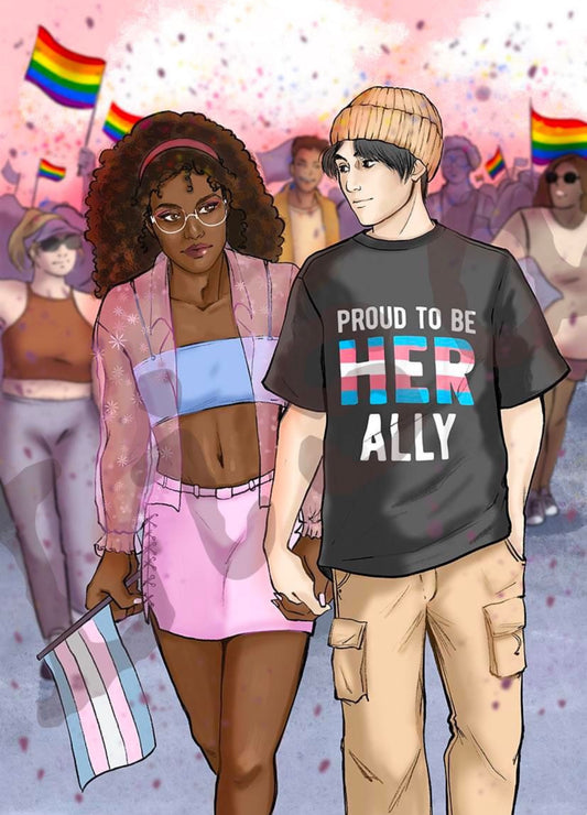 Elle and Tao at Pride Booksleeve Heartstopper Bookish Gift for Reader LGBTQ Merch Trans Ally Bookish Couple