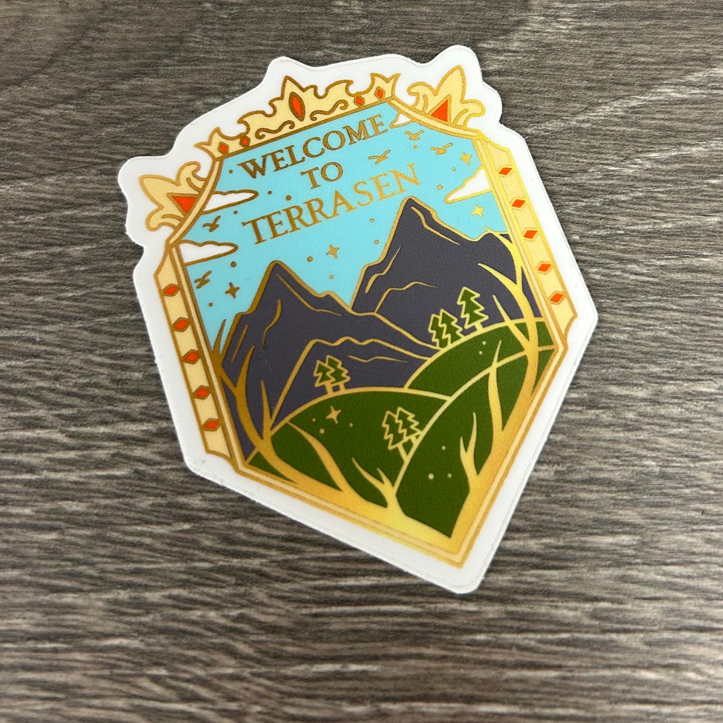 Terrasen Book Destination Vinyl Sticker Throne of Glass Sarah J Maas Books SJM Characters Book Lover Reader Gifts TOG Sticker